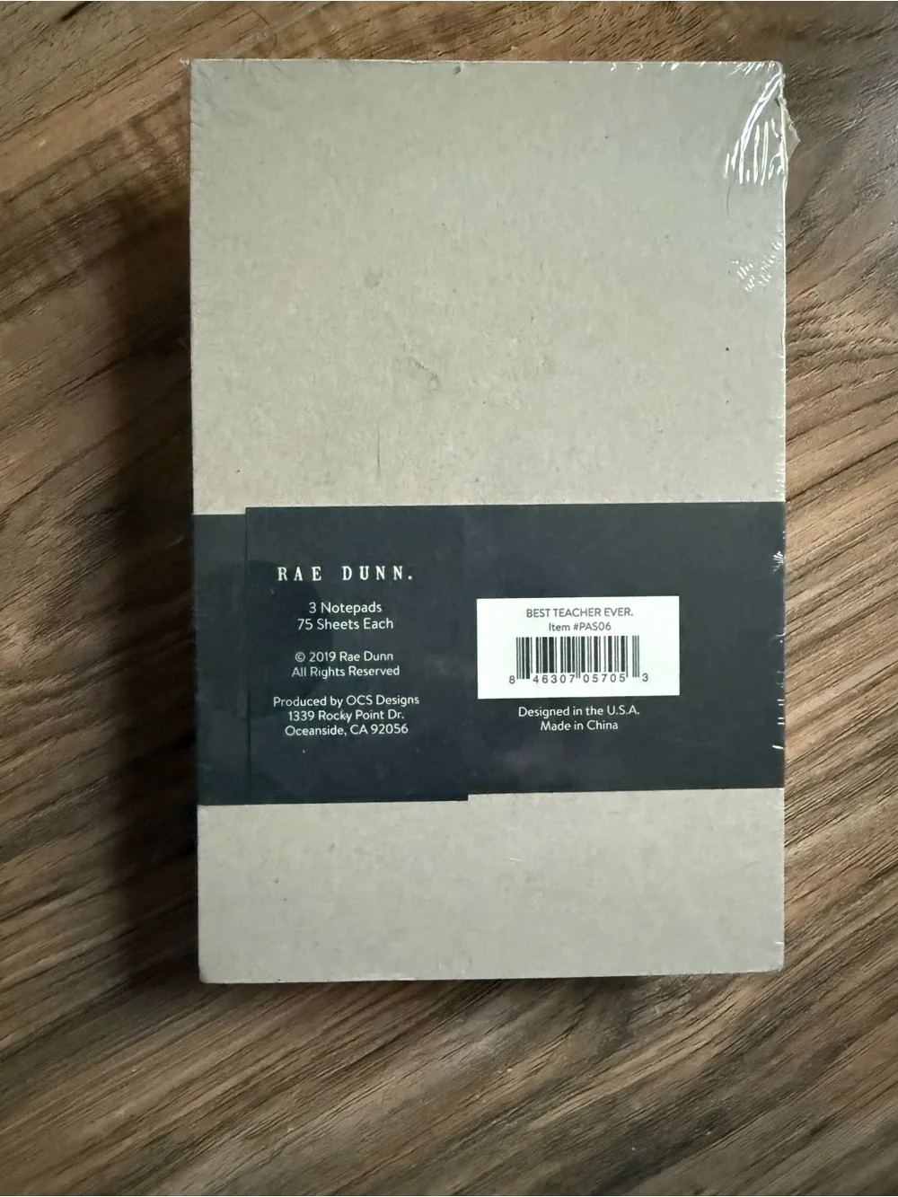 New Rae Dunn Black & White Notepad Set - 'Best Teacher Ever'